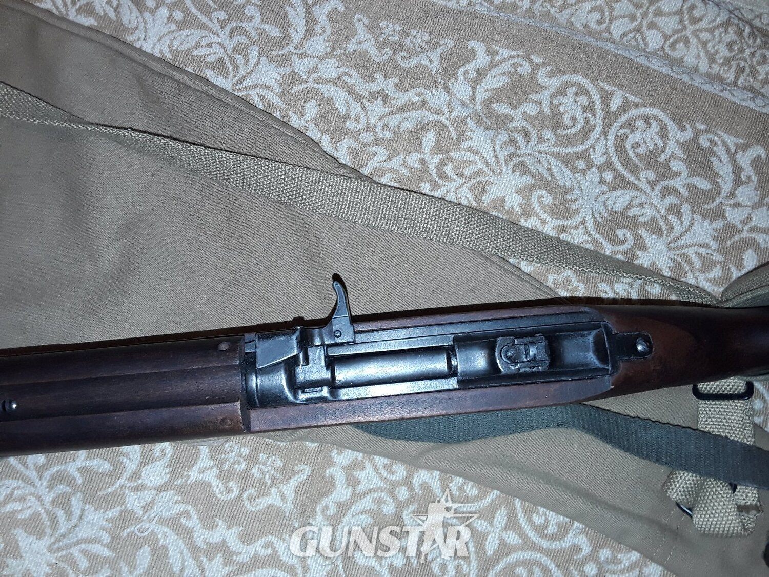 {CATEGORY} - Denix M1 CARBINE COMPLETE WITH CANVAS VASILE CASE/SLING/ SPARE CLIP POUCH NICELY AGED - Non-firing