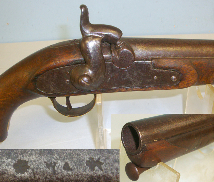 C1840 British .750 Musket Calibre Officer’s Private Purchase Percussion Holster Pistol. .75 Cal Muzzleloader Muzzleloader