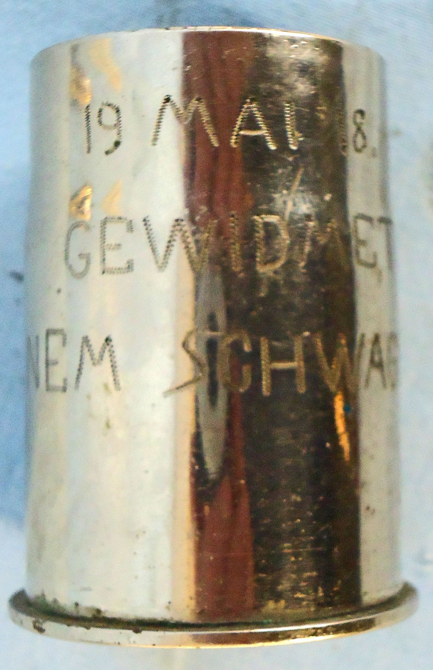 INERT DEACTIVATED. WW1 Austrian, 1916 Dated, George Roth 37MM Trench Gun (3.7 cm Infanteriegeschütz M.15) (37x57R) High Explosive Bouncing Presentation Round. Sn - 21687 INERT DEACTIVATED. WW1 Austrian, 1916 Dated, George Roth 37MM Trench Gun (3.7 cm Infanteriegeschütz M.15) (37x57R) High Explosive Bouncing Presentation Round. Sn - 21687  Other Ammunition - {CATEGORY}