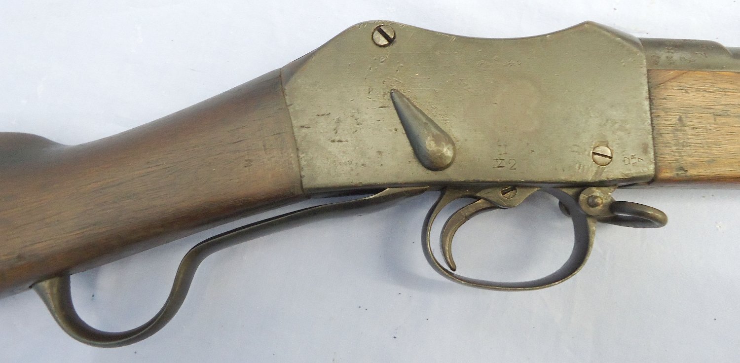 {CATEGORY} - Zulu War Era, 1875 Dated, Martini Henry Mark I Rifle 577x 450 Obsolete Calibre, Officially Converted in 1894 to a Mark II Martini Henry Artillery Carbine. Sn 23444 Zulu War Era, 1875 Dated, Martini Henry Mark I Rifle 577x 450 Obsolete Calibre, Officially Converted in 1894 to a Mark II Martini Henry Artillery Carbine. Sn 23444 Single Shot Obsolete Rifle