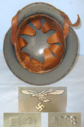  ET64 (Eisenhutten-Thale) Luftshutze (Air Raid/ Civil Defence) Single Front Decal Helmet By ‘ET64’ (Eisenh Clothing