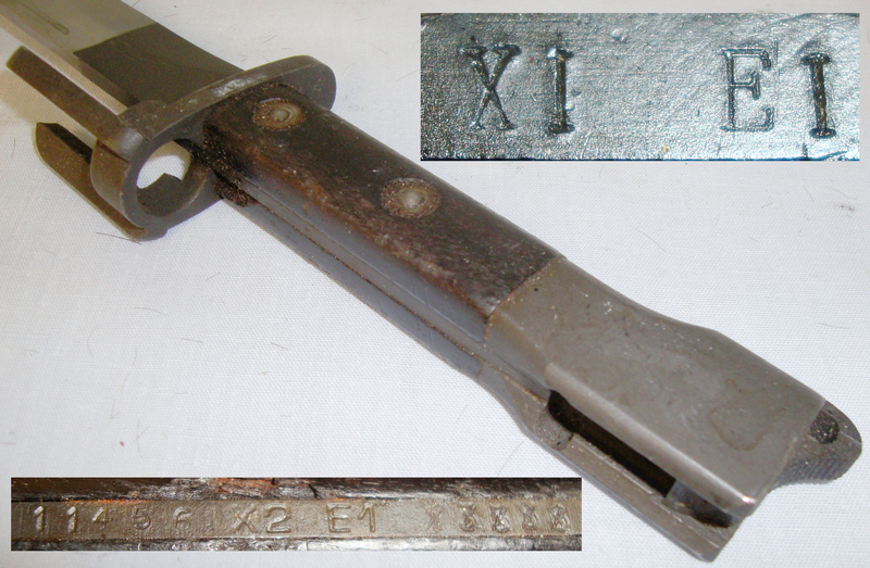 Scarce** Trials Pattern FN FAL X2E1 Bayonet & X1E1 Scabbard. Sn 9872. Bayonet