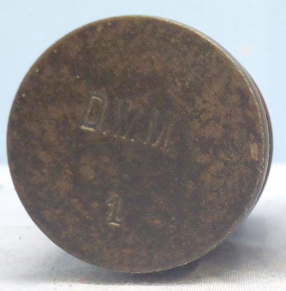 DEACTIVATED INERT. Imperial German Naval, 1918 Dated, 37mm (37 x 94R) Pom Pom Nose Fused HE (High Explosive) Round By D.W.M. - O 1902 DEACTIVATED INERT. Imperial German Naval, 1918 Dated, 37mm (37 x 94R) Pom Pom Nose Fused HE (High Explosive) Round By D.W.M. - O 1902  Other Ammunition - {CATEGORY}