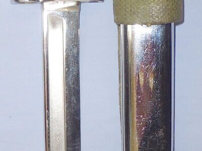 British (Chromed for Parade) SLR L1A3 Dated 1959 Bayonet by Birmingham Small Arms with Scabbard and Webbing Frog. BAYO 391. Bayonet