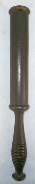  Victorian Scottish Bowling Police Constabulary (West Dunbartonshire) Ebonised Wood Tipstaff Truncheon With Hand Painted Decoration & V.R. Royal Cypher. Antique & Militaria