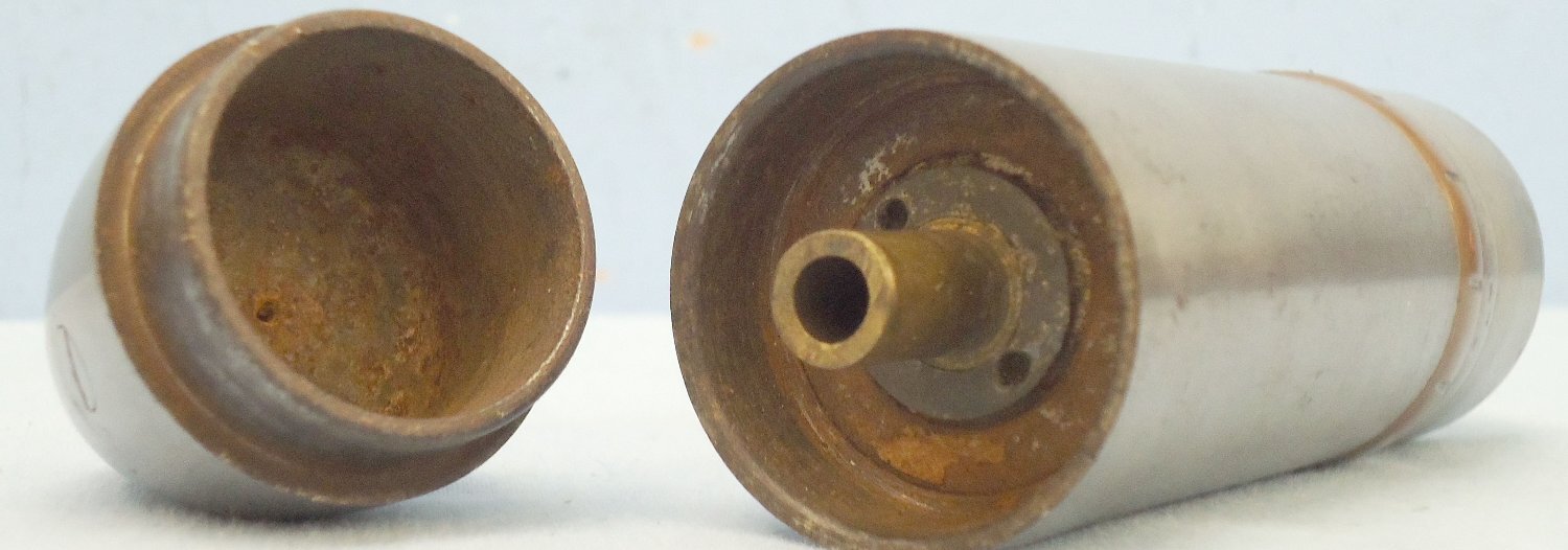 INERT DEACTIVATED. WW1 Austrian, 1916 Dated, George Roth 37MM Trench Gun (3.7 cm Infanteriegeschütz M.15) (37x57R) High Explosive Bouncing Round. Sn - 21686 INERT DEACTIVATED. WW1 Austrian, 1916 Dated, George Roth 37MM Trench Gun (3.7 cm Infanteriegeschütz M.15) (37x57R) High Explosive Bouncing Round. Sn - 21686  Other Ammunition - {CATEGORY}