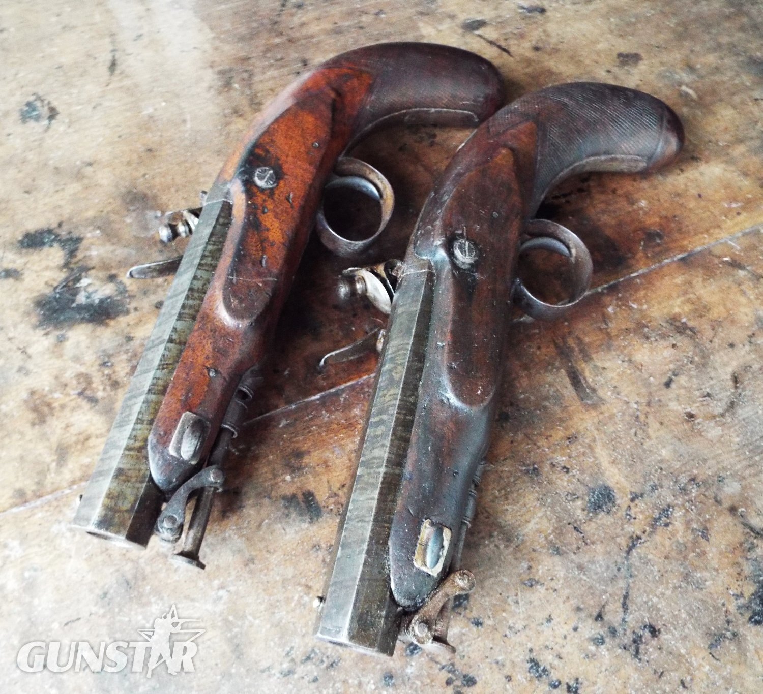 Wilson of London Flintlock overcoat pistols .47 Cal Muzzleloader Muzzleloader - {CATEGORY} in 