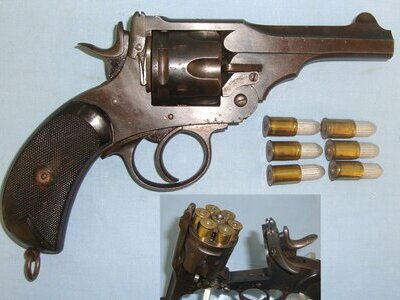 BOER WAR MODEL**British WD Officer\'s Webley MK IV .455 Calibre Service Revolver With \'Birds Head\' Grips & 6 Inert Deactivated Sectioned Dummy Rounds Which Can Be Loaded Into The Cylinder. Sn 22534:19 None Revolver