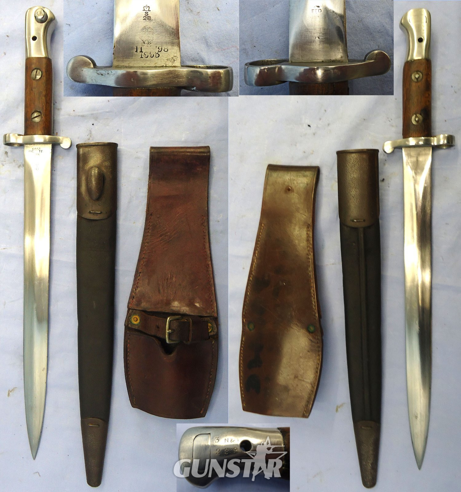 Scarce* British, 1903 Pattern SMLE Rifle Bayonet Converted From Pattern 1888 Sword Bayonet, Scabbard & Frog. Sn 23478:106 Bayonet