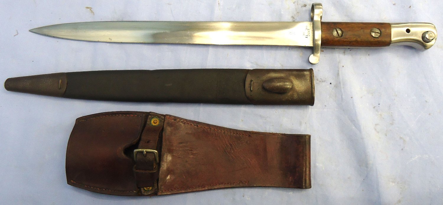  Scarce* British, 1903 Pattern SMLE Rifle Bayonet Converted From Pattern 1888 Sword Bayonet, Scabbard & Frog. Sn 23478:106 Bayonet