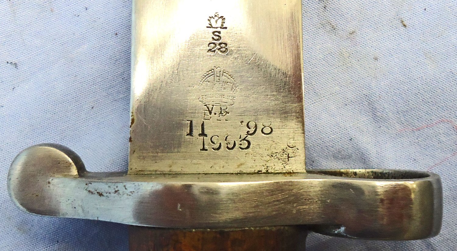 {CATEGORY} - Scarce* British, 1903 Pattern SMLE Rifle Bayonet Converted From Pattern 1888 Sword Bayonet, Scabbard & Frog. Sn 23478:106 Bayonet