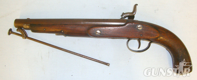  C1840 British Cavalry Officer’s Private Purchase .650 Carbine Calibre Percussion Holster Pistol With Captive Ste .65 Cal Muzzleloader Muzzleloader
