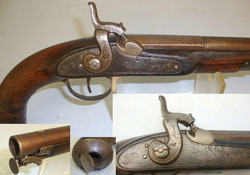 C1840 British Cavalry Officer’s Private Purchase .650 Carbine Calibre Percussion Holster Pistol With Captive Ste .65 Cal Muzzleloader Muzzleloader