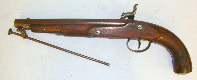  C1840 British Cavalry Officer’s Private Purchase .650 Carbine Calibre Percussion Holster Pistol With Captive Ste .65 Cal Muzzleloader Muzzleloader