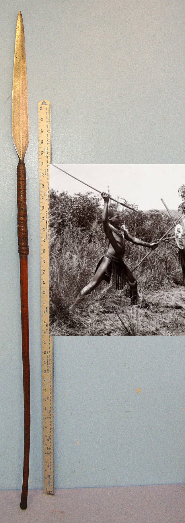 ORIGINAL**Victorian Era Zulu Warrior’s Assegai Short Stabbing Spear. Sn 23526:1 Other Blade