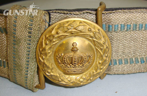 Imperial German Military Officer’s 2 Piece Bayern State Gilded Brass Buckle and  1914 Pattern Imperial German Military Officer’s 2 Piece Bayern State Gilded Bras Clothing in 