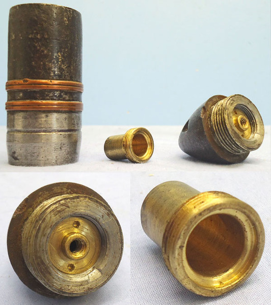  DEACTIVATED INERT. French WW, 1917 Dated French 37mm (37 x 94R) Pom Pom Nose Fused HE (High Explosive) Mine, (Bouncing Shell) Round. - O 1900 DEACTIVATED INERT. French WW, 1917 Dated French 37mm (37 x 94R) Pom Pom Nose Fused HE (High Explosive) Mine, (Bouncing Shell) Round. - O 1900  Other Ammunition