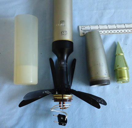 Unfired Russian 55MM S-5M HE-FRAG Air To Ground Fin Stabilised Rocket INERT Near Mint Unfired Russian 55MM S-5M HE-FRAG (High Explosive- Fragmentation Antique & Militaria