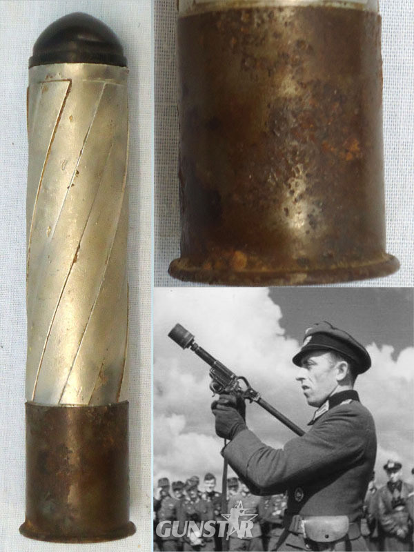 INERT DEACTIVATED. German, WW2 , 25 x 35R F.Leuchtpatrone Z (Starshell) For The Walther Kampfpistole (\"combat pistol\"). - O 1979 INERT DEACTIVATED. German, WW2 , 25 x 35R F.Leuchtpatrone Z (Starshell) For The Walther Kampfpistole (\"combat pistol\"). - O 1979  Other Ammunition in 