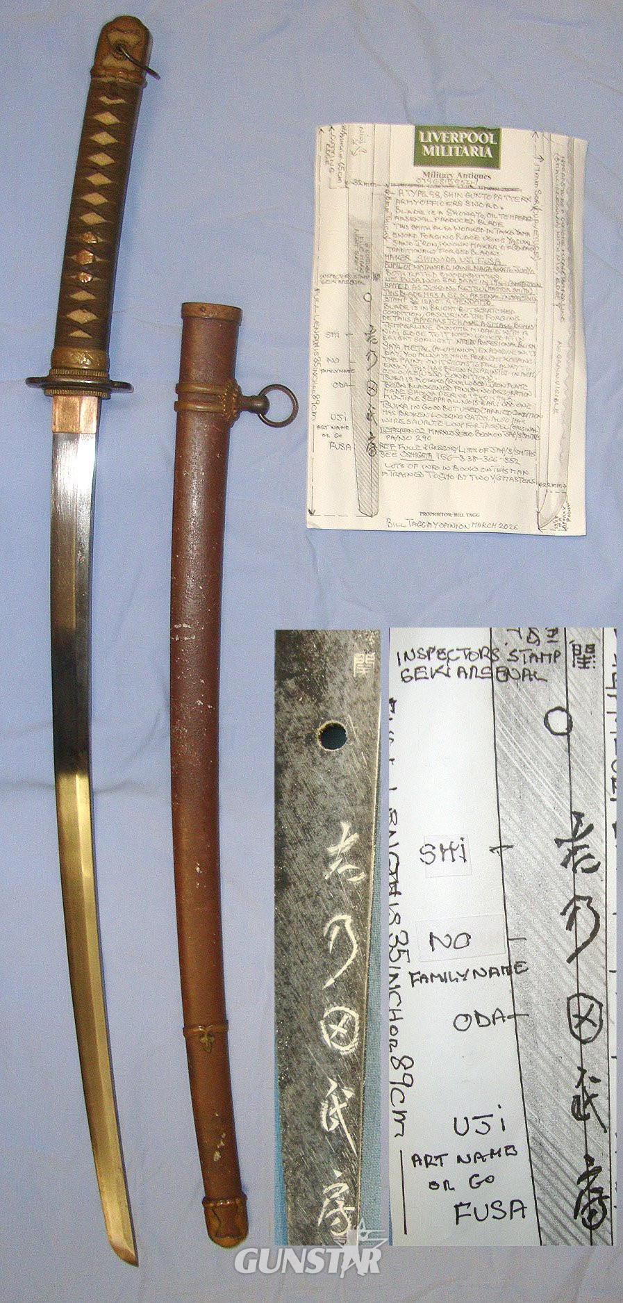 MASTER SMITH**WW2 Japanese Officer's Type 98 Shin Gunto Seki Arsenal Katana Sword With Smith Signed Tang ‘Shinoda Uji Fusa’, Rare Period Expensive Aluminium Scabbard & Expert Assessment. Sn 23322 Sword in 