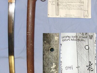 MASTER SMITH**WW2 Japanese Officer's Type 98 Shin Gunto Seki Arsenal Katana Sword With Smith Signed Tang ‘Shinoda Uji Fusa’, Rare Period Expensive Aluminium Scabbard & Expert Assessment. Sn 23322 Sword