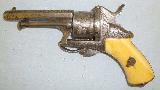 Lepage (Liège) Chamelot & Delvigne 7mm Pin Fire Obsolete Calibre 6 Shot Double Action Revolver  7mm Revolver