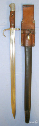 RARE**Pre WW1 British WD 1913 Dated, Enfield, 1907 Pattern, MK 1 Hook Quillon Bayonet With Scabbard & Rare 1914 Pattern Leather Frog To \\\'EBN (Eastbourne College Sussex) OTC (Officer Training Corps)’ Bayonet in 