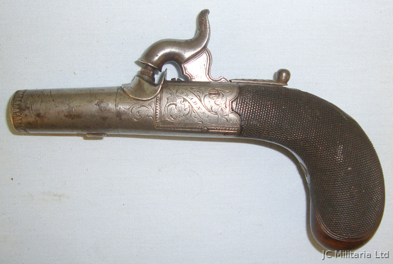  Bradney 40 Bore Round Action Percussion Pocket Pistol With Screw Off Barrel & Concealed .40 S&W Muzzleloader