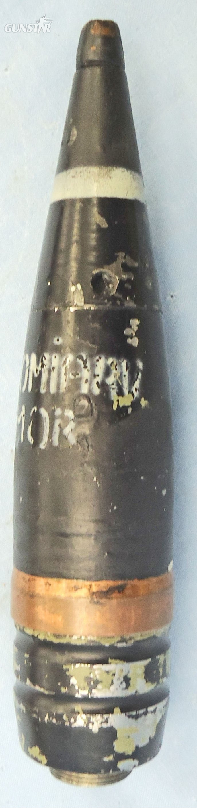 {CATEGORY} - INERT DEACTIVATED. Russian, Unfired, MINT, 37mm (37x252R) High Explosive (H.E) Model 1939 Gun Round. - O 2229 INERT DEACTIVATED. Russian, Unfired, MINT, 37mm (37x252R) High Explosive (H.E) Model 1939 Gun Round. - O 2229  Other Ammunition