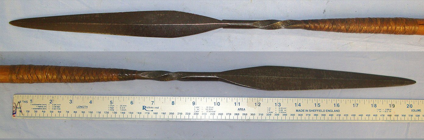 ORIGINAL**Victorian Era Zulu Warrior’s Assegai Short Stabbing Spear With Blackened Iron Blade & Forge Twist Tang. Sn 23527 Other Blade
