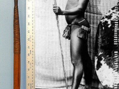 ORIGINAL**Victorian Era Zulu Warrior’s Assegai Short Stabbing Spear With Blackened Iron Blade & Forge Twist Tang. Sn 23527 Other Blade
