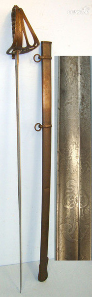 British Pattern 1827 Rifle Brigade Officer's Presentation Sword With Etched Blad Sword