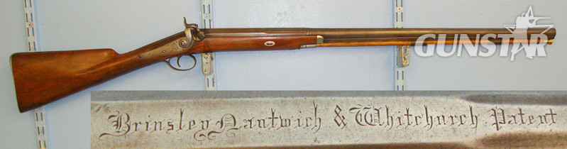 Mid 1800\'s English Brinsley Nantwich (Cheshire) & Whitchurch (Shropshire) Patent 15 Bore Single Barrel Muzzle Loading Percussion Sporting Shotgun Muzzleloader None in 