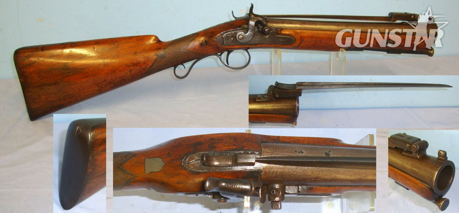 Jabez Bloxham Welch (Banbury) With Integral Folding Bayonet & Ram Rod. Sn 22697:1 Muzzleloader None in 