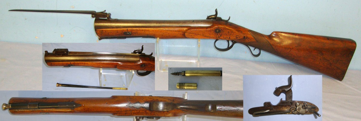  Jabez Bloxham Welch (Banbury) With Integral Folding Bayonet & Ram Rod. Sn 22697:1 Muzzleloader None