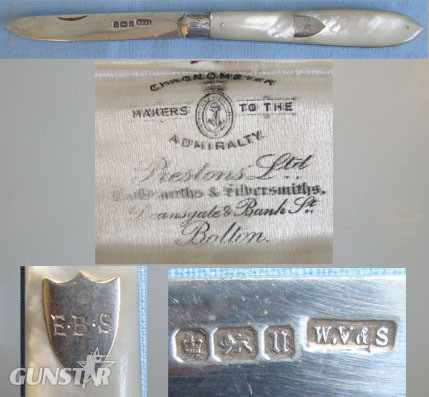  Sheffield Silver Sterling Silver Hallmarked Blade Folding Fruit Knife By W V & S Other Blade