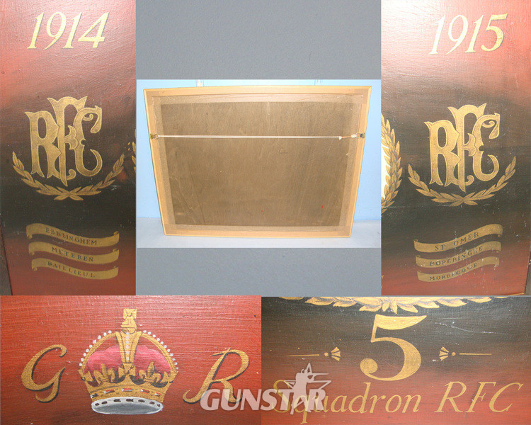  Hand Oil Painted Commemorative Painting 5th Squadron RFC By London Artist / Graphic Designer Geoff Wiggins C1970’s WW1 Themed British Royal Flying Corps (RFC) Other Accessory