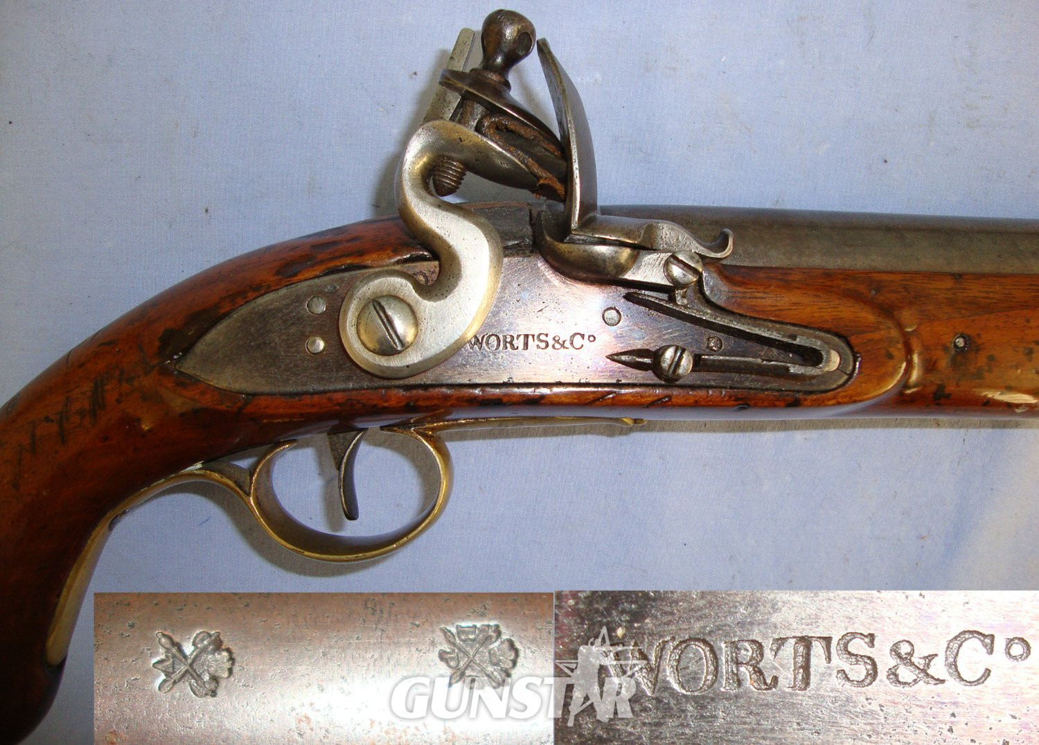 Early 1800’s English Form Worts & Co 15 Bore Flintlock Holster Pistol. Sn 21036. Early 1800’s English Form Worts & Co 15 Bore Flintlock Holster Pistol. Sn 21036. Obsolete Muzzleloader