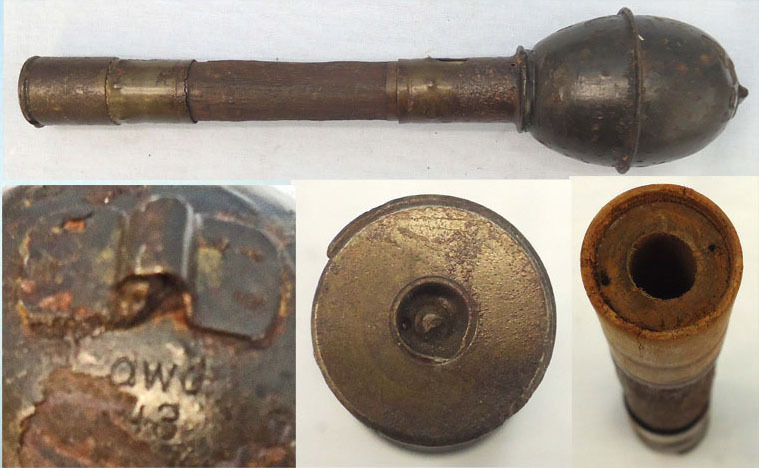  INERT DEACTIVATED. Rare, Unfired, WW2, 1943 Dated, German WK 361 (Wurfkorper 361) High Explosive Grenade For The 27mm Sturmpistole (Assault Pistol). - O 1977 INERT DEACTIVATED. Rare, Unfired, WW2, 1943 Dated, German WK 361 (Wurfkorper 361) High Explosive Grenade For The 27mm Sturmpistole (Assault Pistol). - O 1977  Other Ammunition