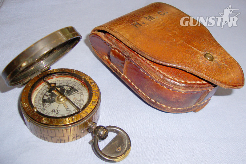 Original Boer War & WWI British Officers Named Marching Compass and Leather Pouch by Maker ‘Negratti & Zambra-London’.  Sn:20042. Original Boer War & WWI British Officers Named Marching Compass and Leather Pouch by Maker ‘Negratti & Zambra-London’.  Sn:20042. Antique & Militaria in 