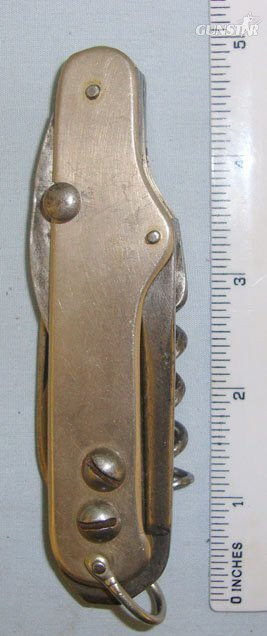 WWI Era British Cavalry Officer’s Private Purchase Steel & German Silver Construction Horseman’s Multi Bladed Folding Clasp Knife by William Morton & Sons, Sheffield with Removable Reign Bolts. Sn 18091. Other Blade in 
