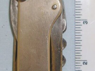 WWI Era British Cavalry Officer’s Private Purchase Steel & German Silver Construction Horseman’s Multi Bladed Folding Clasp Knife by William Morton & Sons, Sheffield with Removable Reign Bolts. Sn 18091. Other Blade