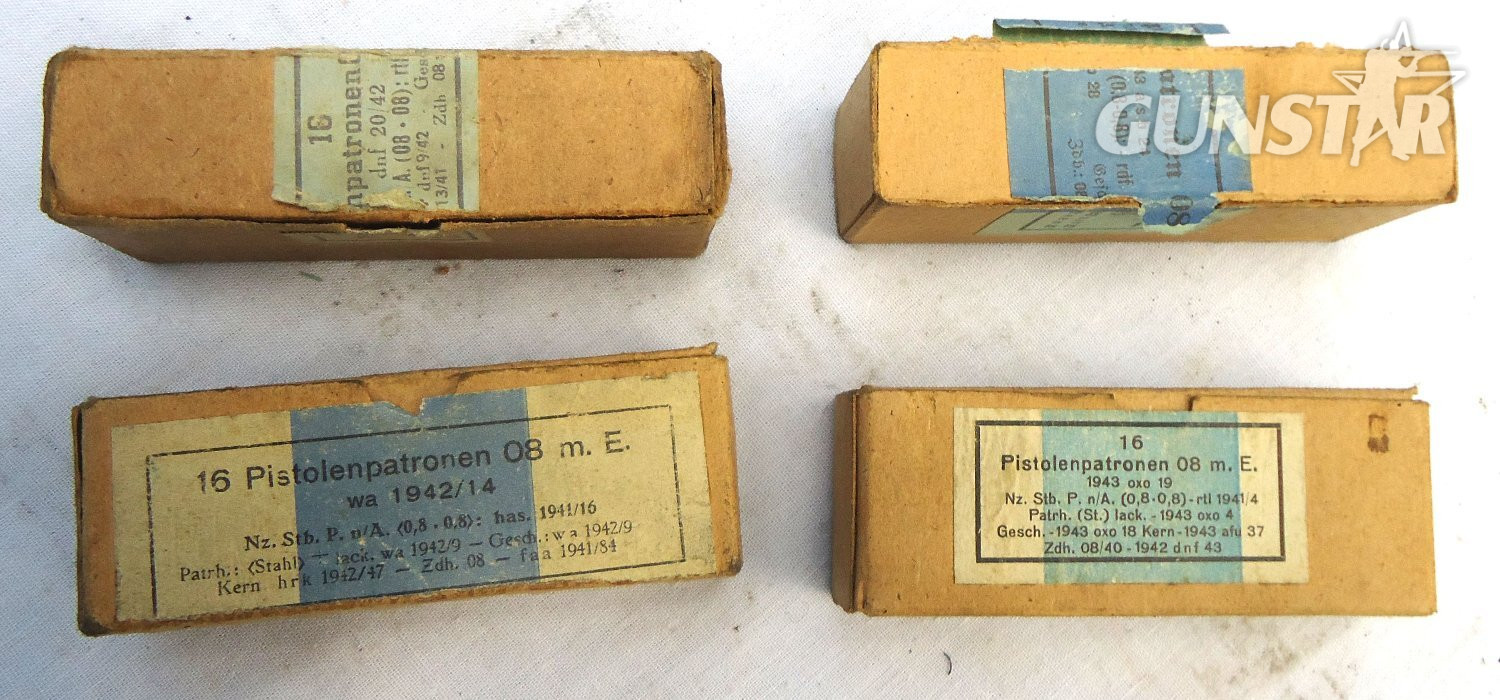 {CATEGORY} - DEACTIVATED INERT Unfired WW2 (1942 & 43 Dated) Original German 16 Round Service Pack Of 9mm (9X19) Parabellum ammunition. Sn - 22787:7 DEACTIVATED INERT Unfired WW2 (1942 & 43 Dated) Original German 16 Round Service Pack Of 9mm (9X19) Parabellum ammunition. Sn - 22787:7  Other Ammunition in 