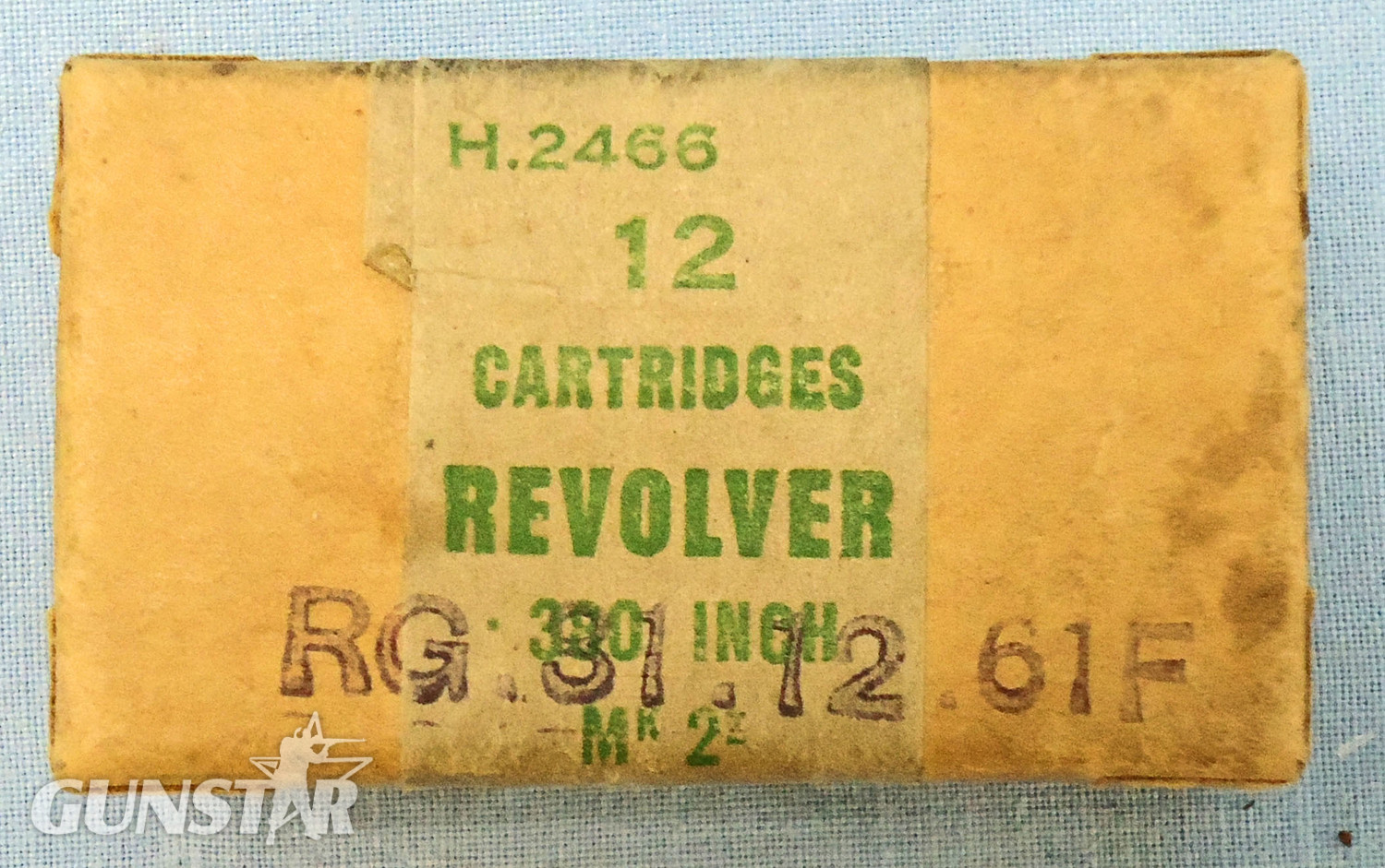 iINERT DEACTIVATED. British 1961 dated .380 Webley Revolver 12 round service pack. - O 1949   Other Ammunition 