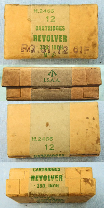  iINERT DEACTIVATED. British 1961 dated .380 Webley Revolver 12 round service pack. - O 1949   Other Ammunition