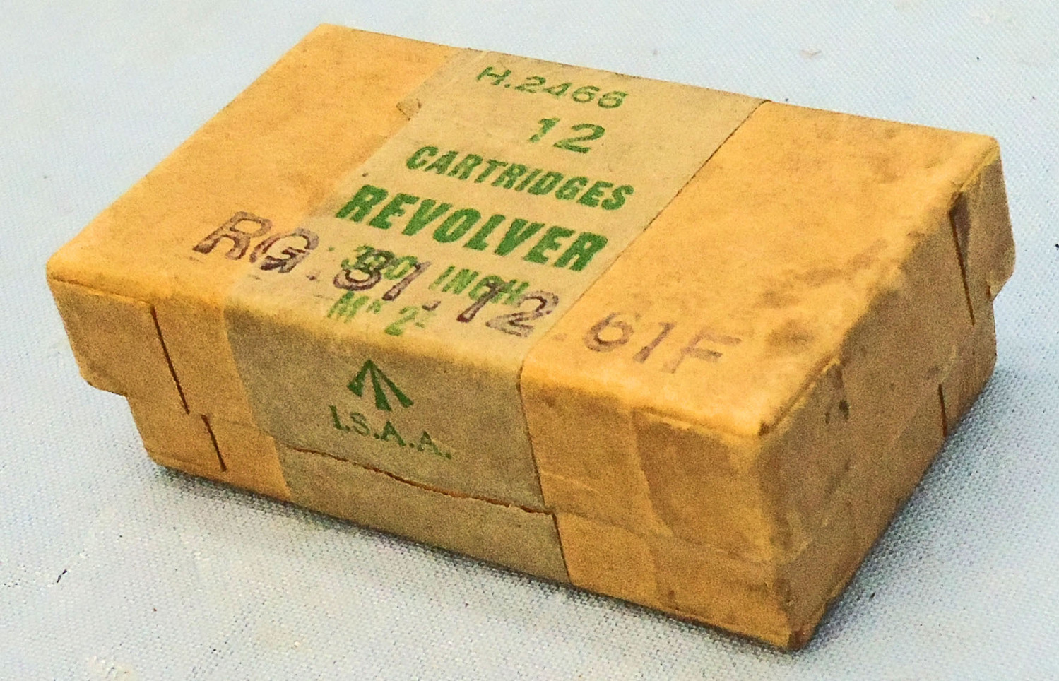 iINERT DEACTIVATED. British 1961 dated .380 Webley Revolver 12 round service pack. - O 1949   Other Ammunition - {CATEGORY} in 