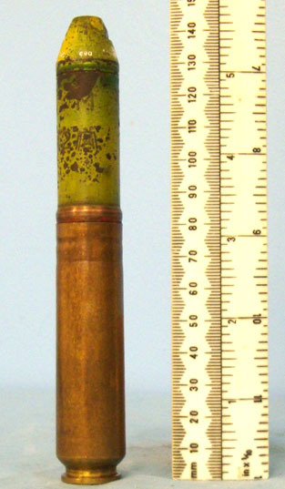 German 20 mm FFM (20x80) HEI (High Explosive Incendiary) Meinengeschloss (M geschloss) Trop (Tropical) Ca Antique & Militaria