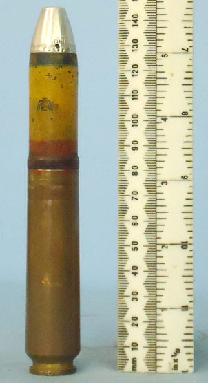 German 20 mm FFM (20x80) High Explosive Incendiary Trace (HEIT) Cannon Round Antique & Militaria