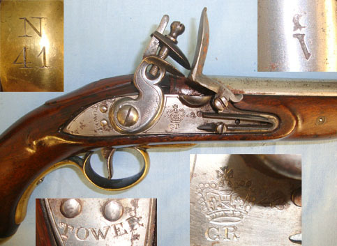  Tower .650 Carbine Calibre Flintlock Holster Pistol Regiment Marked ‘N41’ To The Briti .65 Cal Muzzleloader Muzzleloader