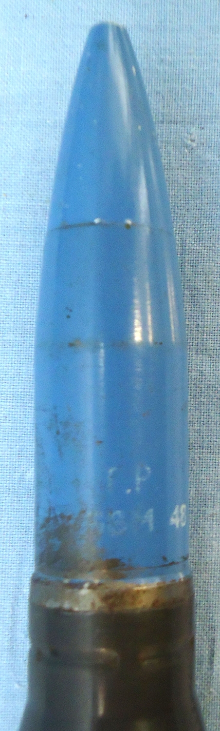  INERT. Swiss KAD, HS820A 20mm (20 x 139) Cannon DRILL Round. - O 1950 INERT. Swiss KAD, HS820A 20mm (20 x 139) Cannon DRILL Round. - O 1950  Other Ammunition